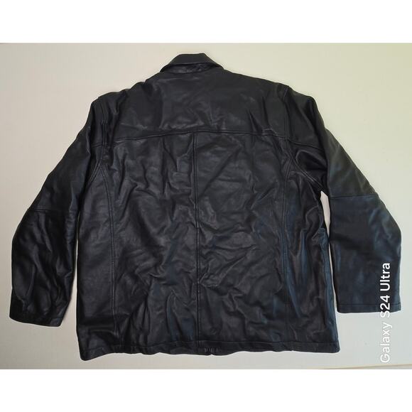 George Black Genuine Leather Jacket Insulated Quilted Lined Full Zipper Men's XL - Picture 3 of 7